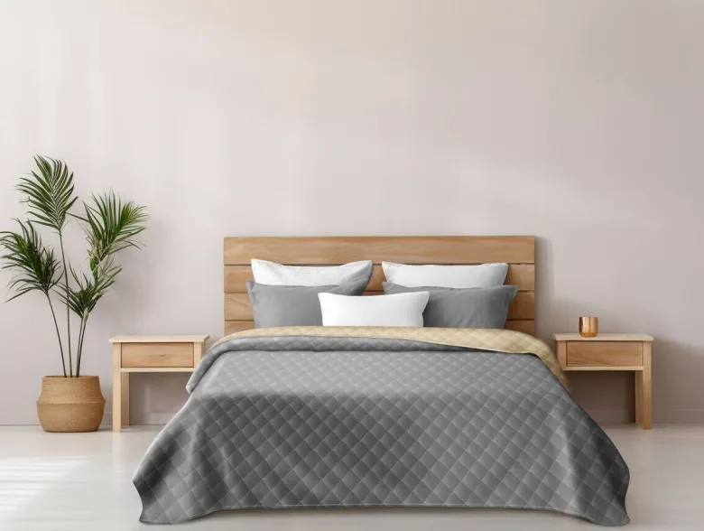 Tagesdecke grau Polyester B/L: ca. 220x240 cm