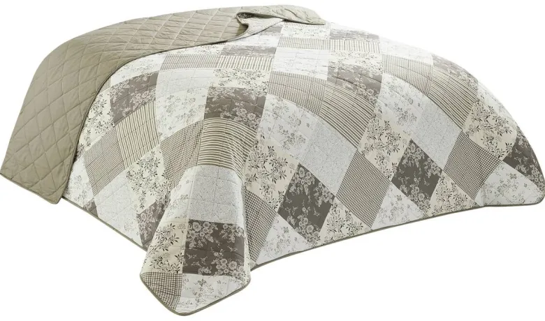 Tagesdecke grau Polyester B/L: ca. 220x240 cm