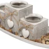 Teelichthalterset natur Holz