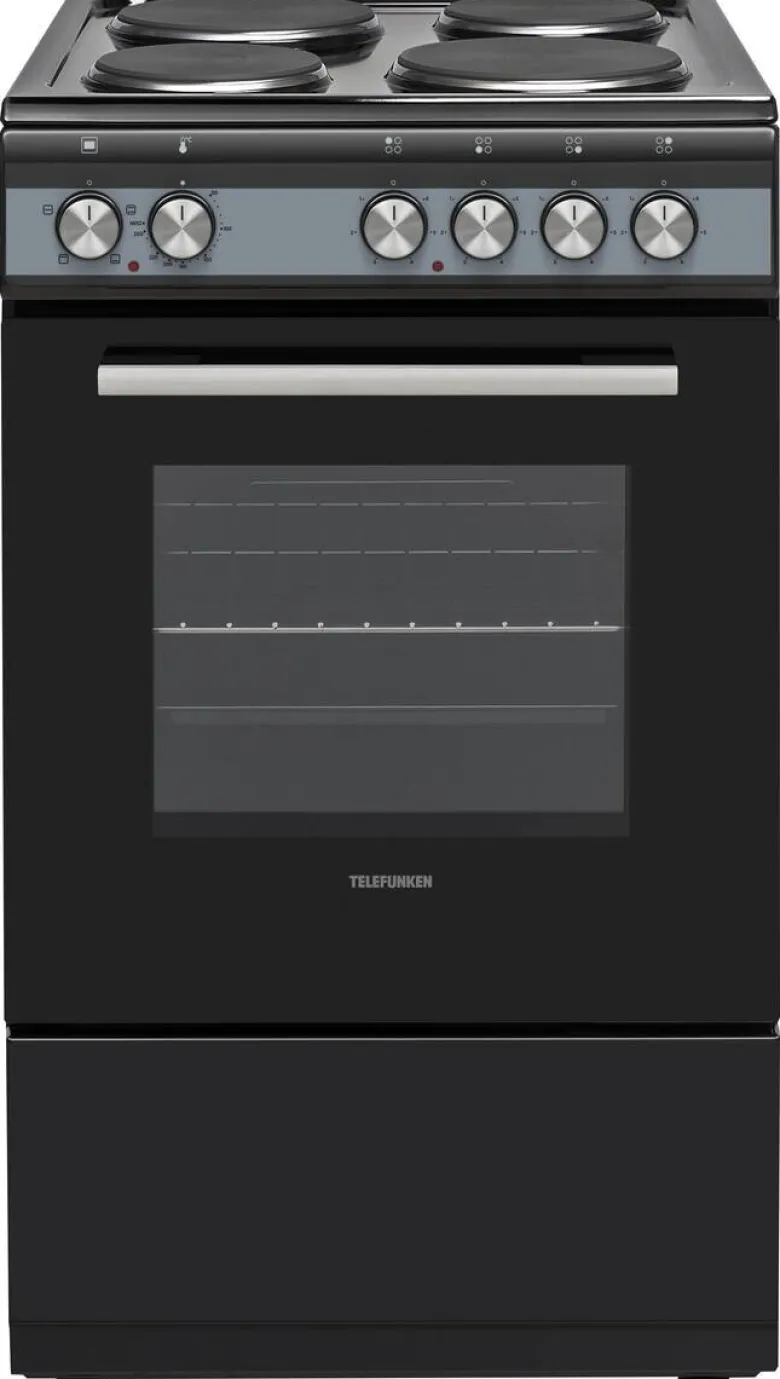 TELEFUNKEN Standherd 50cm mit Massekochfeld TF-FS-5060-H4 schwarz B/H/T: ca. 50x85x60 cm