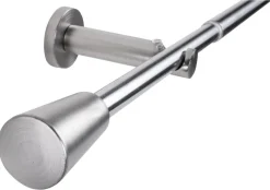 Teleskopgarnitur Mino Edelstahloptik Metall ausziehbar von ca. 100 bis 190 cm 1.0 Läufe