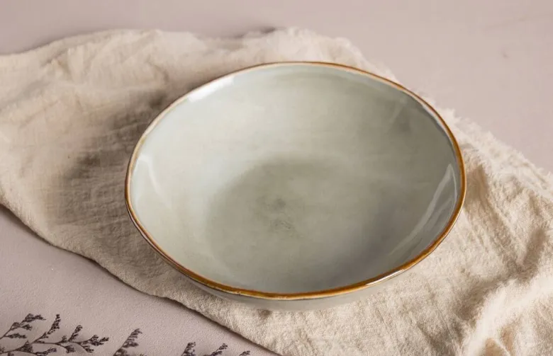 Teller beige Steinzeug D: ca. 18,5 cm