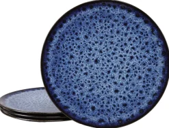 Teller blau Steinzeug D: ca. 33 cm