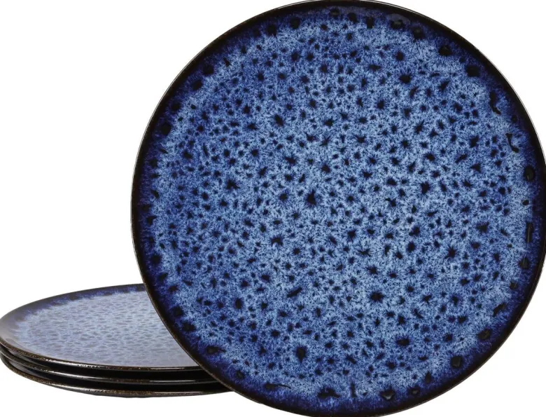 Teller blau Steinzeug D: ca. 33 cm