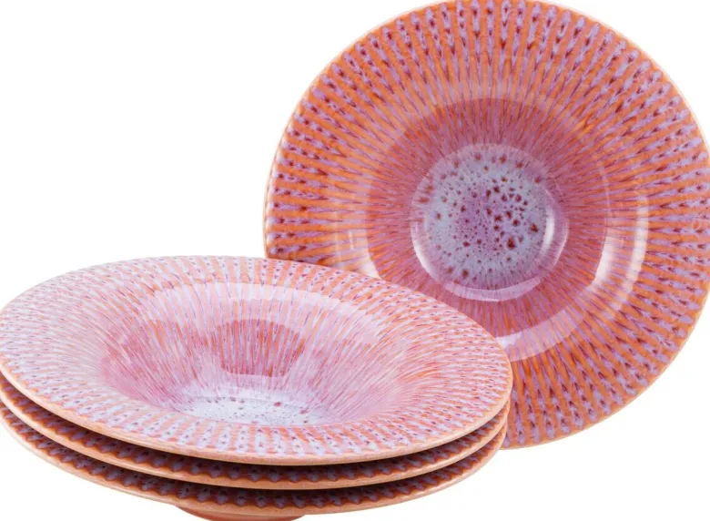 Teller rosa Steinzeug D: ca. 30,5 cm