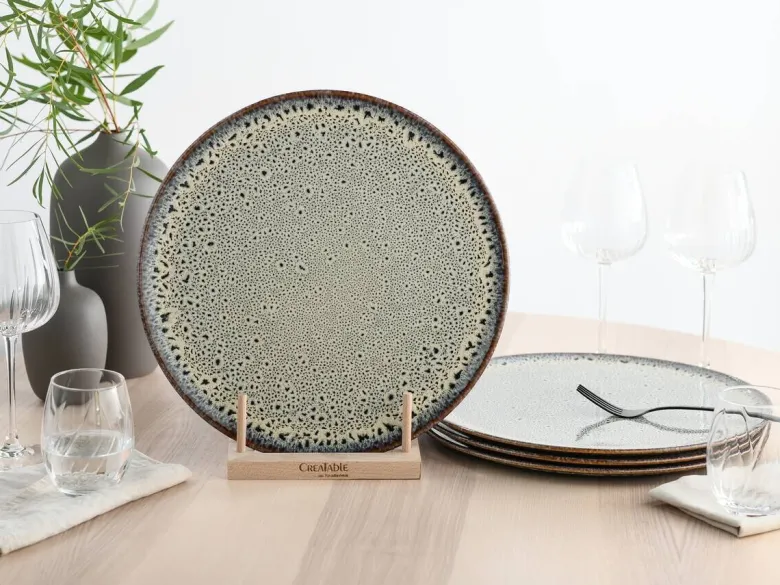 Teller sand Steinzeug D: ca. 33 cm