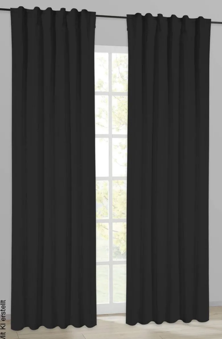 Thermovorhang Kiruna schwarz B/L: ca. 140x245 cm