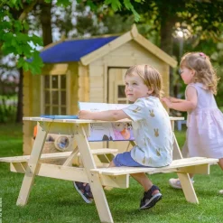 Timbela Kindersitzgarnitur M018 natur Holz B/H/L: ca. 90x50x90 cm