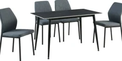 Tischgruppe Alicante schwarz anthrazit Webstoff B/H/T: ca. 120x75x70 cm