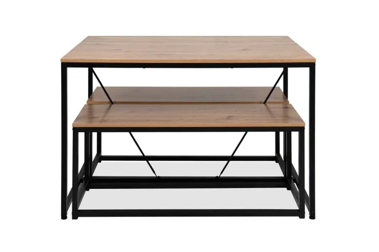 Tischgruppe Augsburg Eiche Artisan Nachbildung schwarz MDF B/H/T: ca. 120x75x80 cm