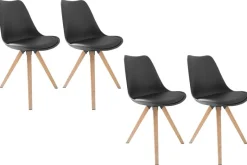 Tischgruppe KIRA anthrazit Eiche schwarz B/H/T: ca. 140x75x80 cm