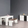 Tischgruppe München weiß Spanplatte B/H/T: ca. 140x75x80 cm