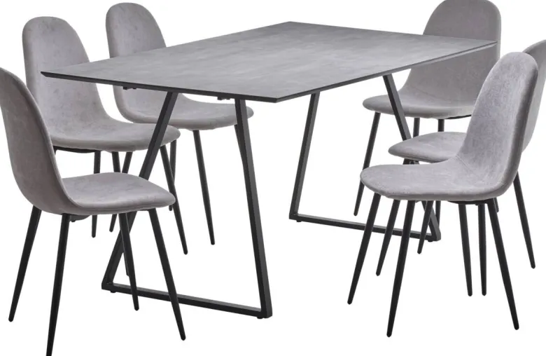 Tischgruppe Orlando Beton Optik grau B/H/T: ca. 160x75x90 cm