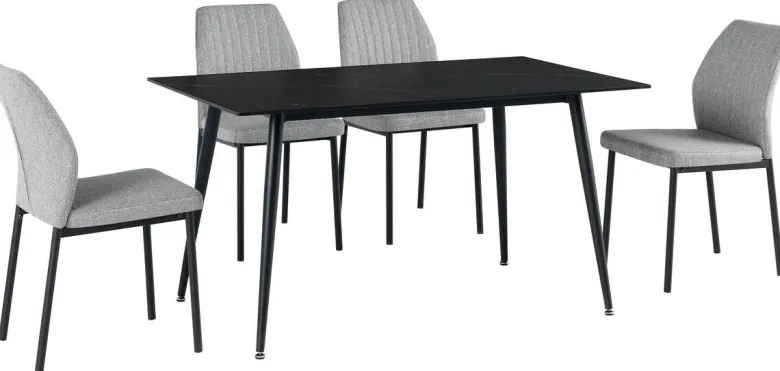 Tischgruppe Palma schwarz Steinzeug B/H/T: ca. 140x75x80 cm
