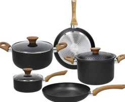 TOGNANA Topfset Grancucina Rock Wood schwarz Aluminium 8 tlg.
