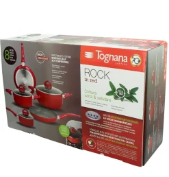 TOGNANA Topfset rot Aluminium 8 tlg.