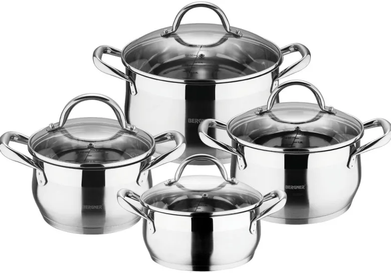 Topfset Gourmet silber Edelstahl 8 tlg.