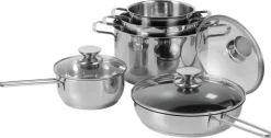 Topfset silber Edelstahl 5 tlg.