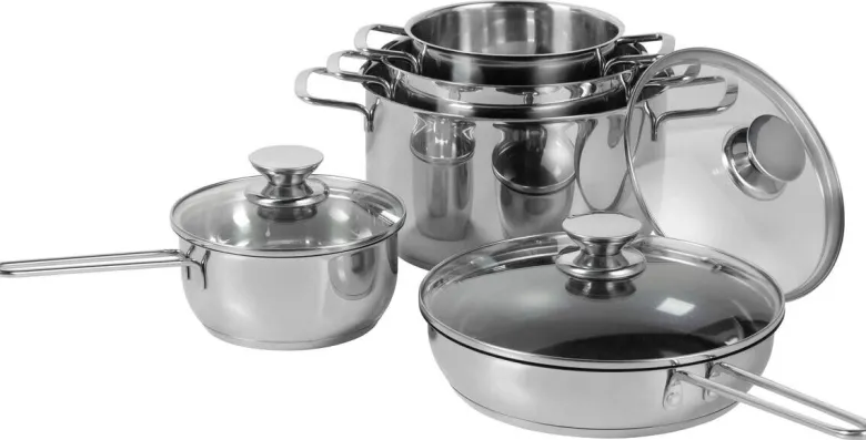 Topfset silber Edelstahl 5 tlg.