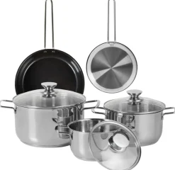 Topfset silber Edelstahl 5 tlg.
