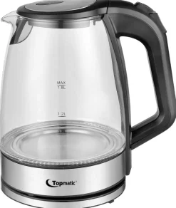 Topmatic Glas-Wasserkocher GWK-2200.9C schwarz Kunststoff ca. 1,8 l