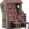 TRENDY by deVries Strandkorb Twin View rot Hartholz