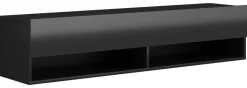 TV-Board Derby schwarz matt schwarz glänzend B/H/T: ca. 140x30x31 cm