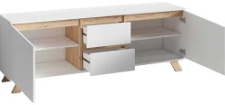 TV-Board VALENTIN weiß Eiche Nachbildung B/H/T: ca. 160x60x38 cm