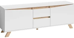 TV-Board VALENTIN weiß Eiche Nachbildung B/H/T: ca. 160x60x38 cm