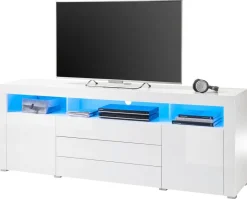 TV-Highboard Goal weiß Hochglanz B/H/T: ca. 200x74x44 cm