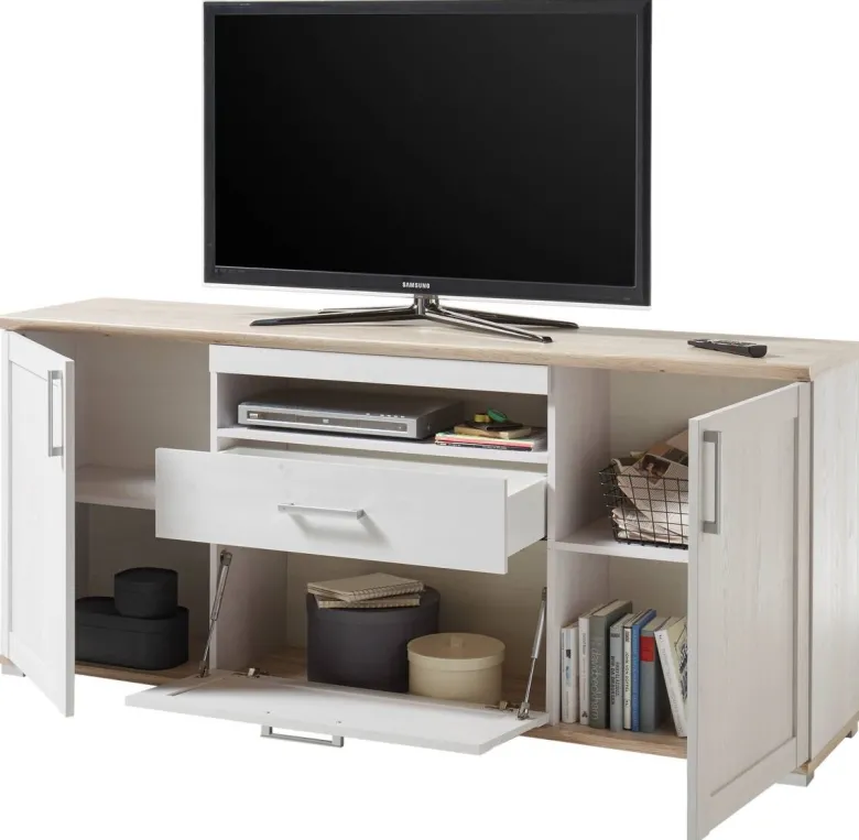 TV-Highboard Romance Sibiu Lärche Nachbildung San-Remo Nachbildung B/H/T: ca. 190x82x44 cm