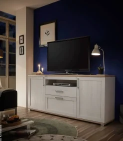 TV-Highboard Romance Sibiu Lärche Nachbildung San-Remo Nachbildung B/H/T: ca. 190x82x44 cm