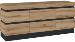 TV-Lowboard Corte Eiche Evoke Coast Nachbildung anthrazit B/H/T: ca. 161x68x45 cm