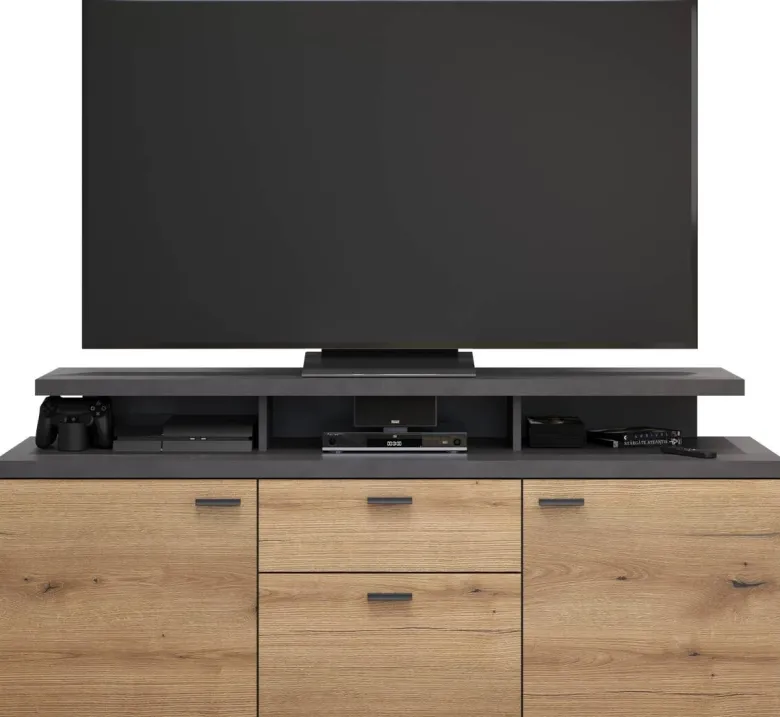 TV-Lowboard Mood Eiche Evoke Coast Nachbildung Matera Nachbildung B/H/T: ca. 151x66x47 cm