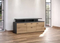 TV-Lowboard Mood Eiche Evoke Coast Nachbildung Matera Nachbildung B/H/T: ca. 151x66x47 cm