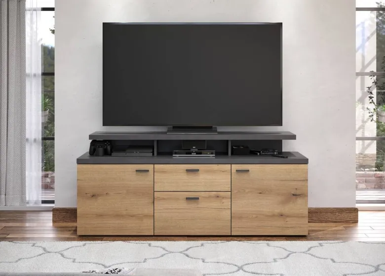 TV-Lowboard Mood Eiche Evoke Coast Nachbildung Matera Nachbildung B/H/T: ca. 151x66x47 cm