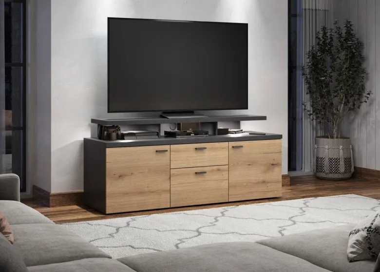 TV-Lowboard Mood Eiche Evoke Coast Nachbildung Matera Nachbildung B/H/T: ca. 151x66x47 cm