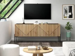 TV-Lowboard Neo Evoke Oak Nachbildung schwarz B/H/T: ca. 153x62x40 cm