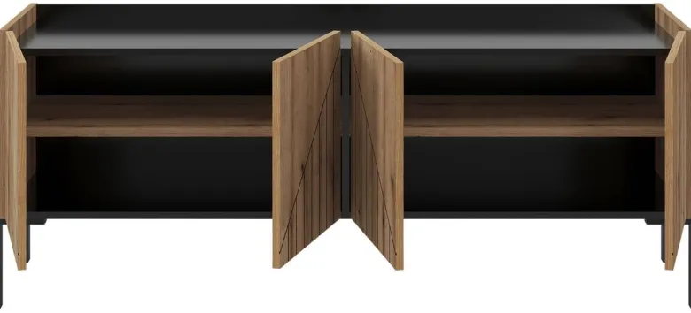 TV-Lowboard Neo Evoke Oak Nachbildung schwarz B/H/T: ca. 153x62x40 cm