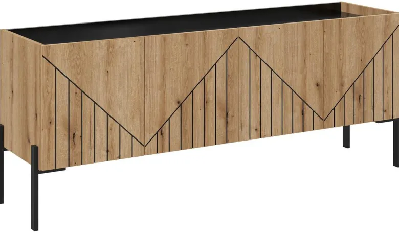 TV-Lowboard Neo Evoke Oak Nachbildung schwarz B/H/T: ca. 153x62x40 cm