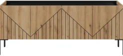 TV-Lowboard Neo Evoke Oak Nachbildung schwarz B/H/T: ca. 153x62x40 cm