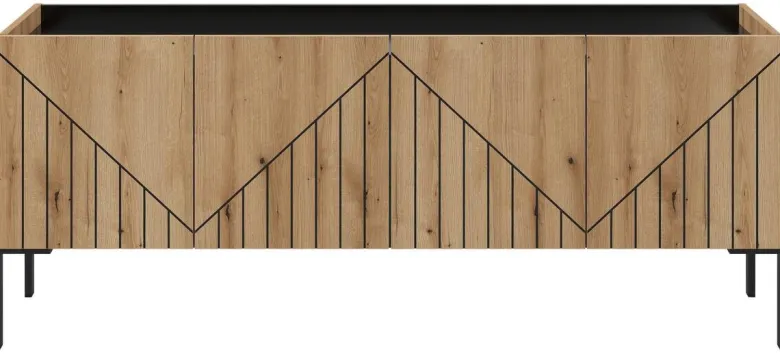 TV-Lowboard Neo Evoke Oak Nachbildung schwarz B/H/T: ca. 153x62x40 cm