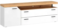TV-Lowboard Nico Eiche Artisan Nachbildung weiß B/H/T: ca. 160x59x40 cm
