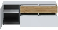 TV-Lowboard Novena weiß Eiche Catania Nachbildung schwarz matt B/H/T: ca. 160x63x40 cm
