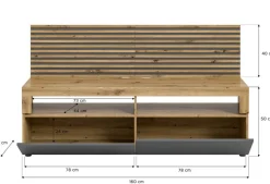 TV-Lowboard Okai anthrazit Eiche Artisan Nachbildung B/H/T: ca. 160x90x45 cm