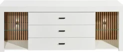 TV-Lowboard Rosalie weiß Eiche Evoke Coast Nachbildung B/H/T: ca. 179x67x44 cm