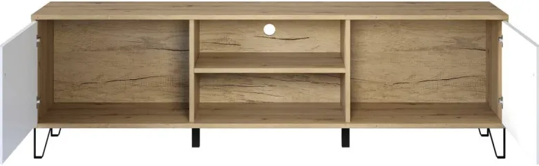 TV-Lowboard Touch Eiche Artisan Nachbildung weiß matt B/H/T: ca. 183x55x40 cm
