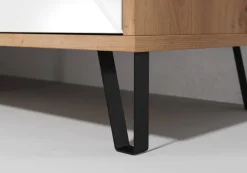TV-Lowboard Touch weiß matt Eiche Artisan Nachbildung B/H/T: ca. 123x56x40 cm