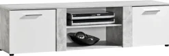 TV-Lowboard Trentino Beton Optik weiß B/H/T: ca. 160x42x40 cm