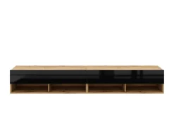 TV-Lowboard TV LOWBOARD DERBY 280 Eiche Wotan Nachbildung schwarz glänzend B/H/T: ca. 280x32,5x31,5 cm